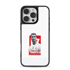 Cristiano Ronaldo CR7 red football portrait iPhone 16 Pro Max Black Case