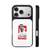 Cristiano Ronaldo CR7 red football portrait iPhone 17 Pro Max Black Case