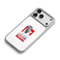 Cristiano Ronaldo CR7 red football portrait iPhone 17 Pro Max Electroplated Silver Case2