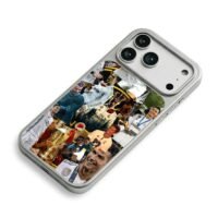Cristiano Ronaldo football collage with trophies iPhone 17 Pro Max Electroplated Silver Case2