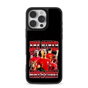 Cristiano Ronaldo football GOAT red jerseys goat iPhone 16 Pro Max Black Case