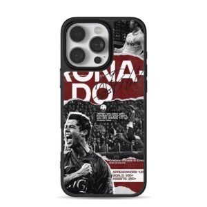 Cristiano Ronaldo soccer collage autograph quotes iPhone 16 Pro Max Black Case
