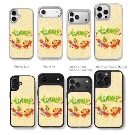 Crochet Yoshi Yoshis Woolly World game art Chris Brown Phone Case Black Electroplated Silver For Iphone 11 To 17
