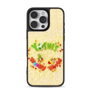 Crochet Yoshi Yoshis Woolly World game art iPhone 16 Pro Max Black Case