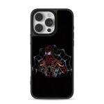 Cross stitch SpiderMan breaking blue web on black iPhone 16 Pro Max Black Case
