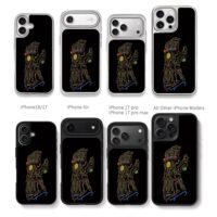 Cross stitched Marvel Thanos Infinity Gauntlet with infinity gems Chris Brown Phone Case Black Electroplated Silver For Iphone 11 To 17