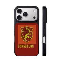 Crowned golden lion shield with CRIMSON LION red iPhone 17 Pro Max Black Case