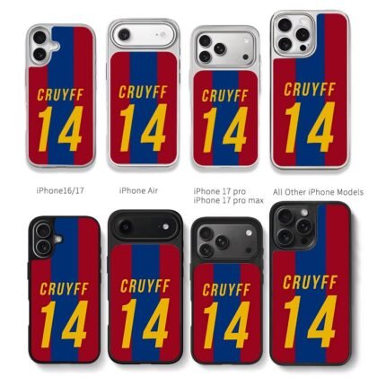 Cruyff 14 Barcelona football jersey stripe print Chris Brown Phone Case Black Electroplated Silver For Iphone 11 To 17
