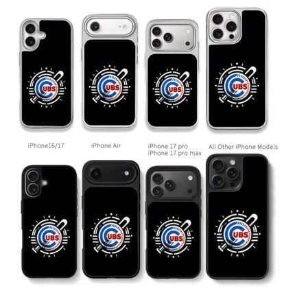 CUBS baseball team logo with bat and ball design Chris Brown Phone Case Black Electroplated Silver For Iphone 11 To 17