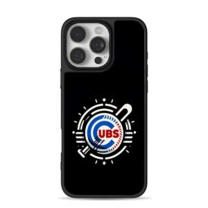CUBS baseball team logo with bat and ball design iPhone 16 Pro Max Black Case