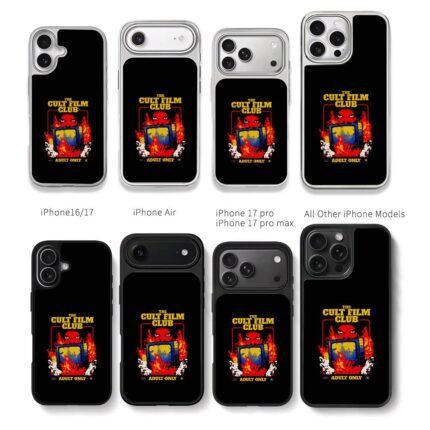 Cult Film Club retro flaming TV creepy eyes adult only art Chris Brown Phone Case Black Electroplated Silver For Iphone 11 To 17