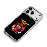 Cult Film Club retro flaming TV creepy eyes adult only art iPhone 17 Pro Max Electroplated Silver Case2