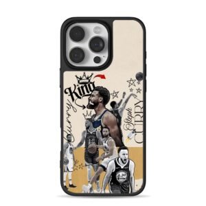 Curry King Steph Warriors basketball collage crown iPhone 16 Pro Max Black Case