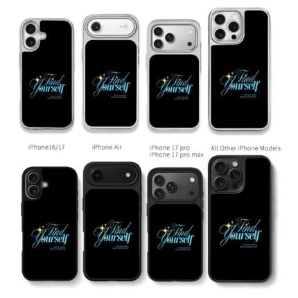 Cyan Find Yourself with yellow sparkles and slogan Chris Brown Phone Case Black Electroplated Silver For Iphone 11 To 17