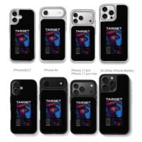 Cyber target eye graphic 50cal fearless street art Chris Brown Phone Case Black Electroplated Silver For Iphone 11 To 17