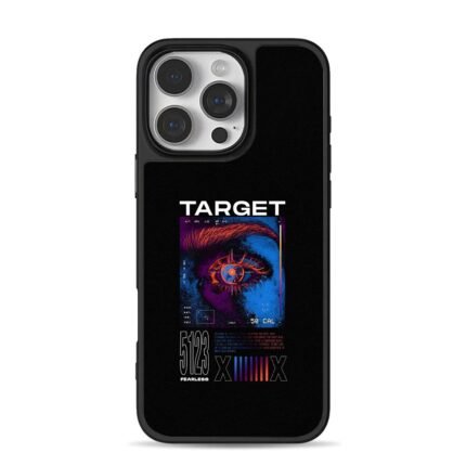 Cyber target eye graphic 50cal fearless street art iPhone 16 Pro Max Black Case