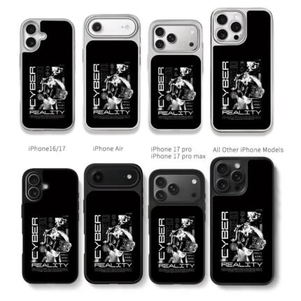 Cyberpunk cyber reality VR girl tech graphic print Chris Brown Phone Case Black Electroplated Silver For Iphone 11 To 17
