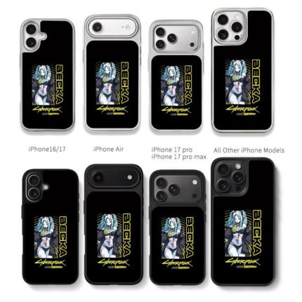 Cyberpunk Edgerunners Becka anime girl drink art Chris Brown Phone Case Black Electroplated Silver For Iphone 11 To 17