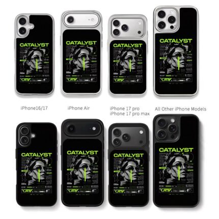 Cyberpunk neon tech art with catalyst girl Chris Brown Phone Case Black Electroplated Silver For Iphone 11 To 17