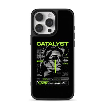 Cyberpunk neon tech art with catalyst girl iPhone 16 Pro Max Black Case