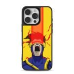 Cyclops XMen optic blast yelling yellow art iPhone 16 Pro Max Black Case