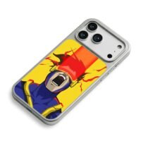 Cyclops XMen optic blast yelling yellow art iPhone 17 Pro Max Electroplated Silver Case2