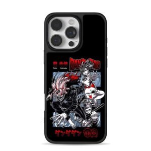 Dandadan anime Okarun Tatsu Momo Ayase lucky cat art iPhone 16 Pro Max Black Case
