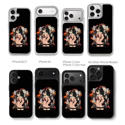 Dandadan Ayase Momo and Okarun monster anime print Chris Brown Phone Case Black Electroplated Silver For Iphone 11 To 17