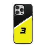 Daniel Ricciardo No3 black yellow split racing art iPhone 16 Pro Max Black Case