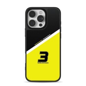Daniel Ricciardo No3 black yellow split racing art iPhone 16 Pro Max Black Case