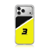 Daniel Ricciardo No3 black yellow split racing art iPhone 17 Pro Max Electroplated Silver Case1