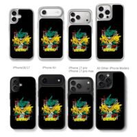 Dark Deku My Hero Academia art with DEKU text Chris Brown Phone Case Black Electroplated Silver For Iphone 11 To 17