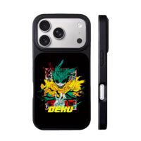 Dark Deku My Hero Academia art with DEKU text iPhone 17 Pro Max Black Case