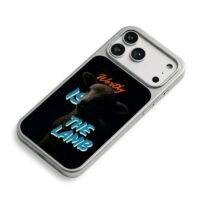 Dark lamb Worthy Is The Lamb on black background iPhone 17 Pro Max Electroplated Silver Case2