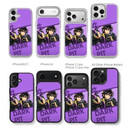 Dark Pit Super Smash Bros dark winged angel on purple background Chris Brown Phone Case Black Electroplated Silver For Iphone 11 To 17