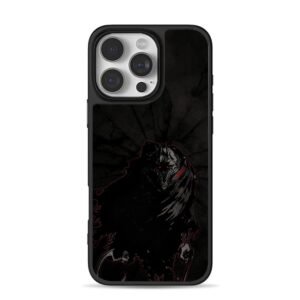 Dark red eyed wolf grim reaper gothic art with skinner iPhone 16 Pro Max Black Case