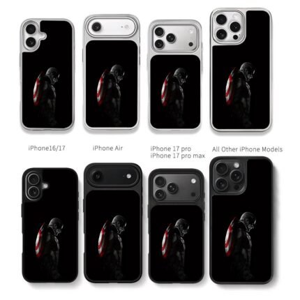 Dark side Captain America shield black background Chris Brown Phone Case Black Electroplated Silver For Iphone 11 To 17