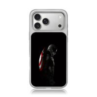 Dark side Captain America shield black background iPhone 17 Pro Max Electroplated Silver Case1