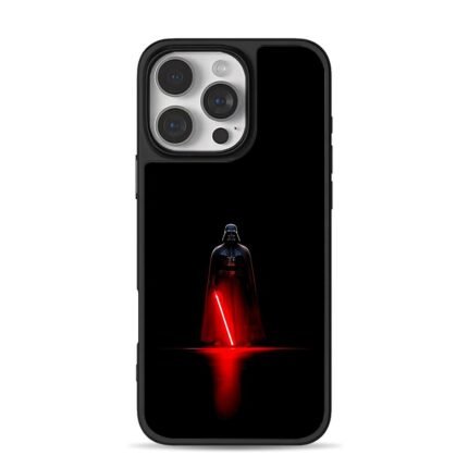 Darth Vader with red lightsaber dark reflective Star Wars artwork iPhone 16 Pro Max Black Case