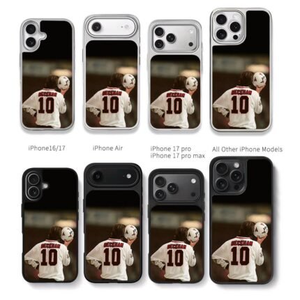 David Beckham in No10 jersey holding soccer ball Chris Brown Phone Case Black Electroplated Silver For Iphone 11 To 17