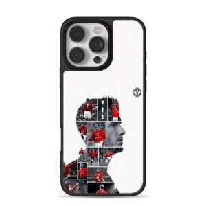 David Beckham Manchester United football career collage with club logo iPhone 16 Pro Max Black Case
