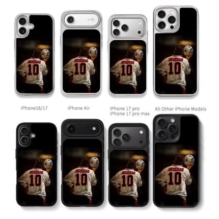 David Beckham No10 footballer holding a football Chris Brown Phone Case Black Electroplated Silver For Iphone 11 To 17