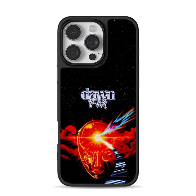 Dawn FM The Weeknd red face rainbow shooting star iPhone 16 Pro Max Black Case
