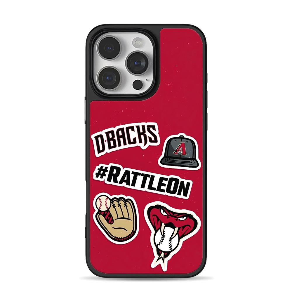 Dbacks baseball stickers rattlesnake cap glove red iPhone 16 Pro Max Black Case Dbacks baseball stickers rattlesnake cap glove red iPhone 16 Pro Max Black Case