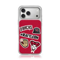 Dbacks baseball stickers rattlesnake cap glove red iPhone 17 Pro Max Electroplated Silver Case1