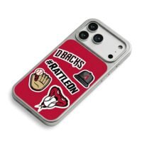 Dbacks baseball stickers rattlesnake cap glove red iPhone 17 Pro Max Electroplated Silver Case2