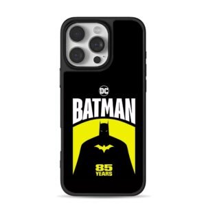 DC Batman 85th anniversary silhouette logo design iPhone 16 Pro Max Black Case