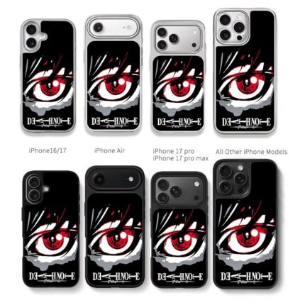 Death Note anime red eye with skull pupil art Chris Brown Phone Case Black Electroplated Silver For Iphone 11 To 17