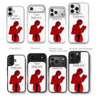 Death Note red Light silhouette reading with tiny L Chris Brown Phone Case Black Electroplated Silver For Iphone 11 To 17