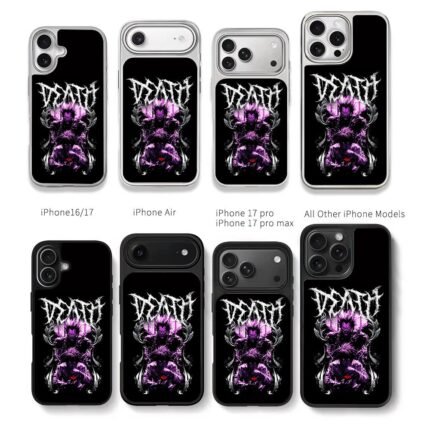 Death Note Ryuk Light DEATH purple metal art Chris Brown Phone Case Black Electroplated Silver For Iphone 11 To 17